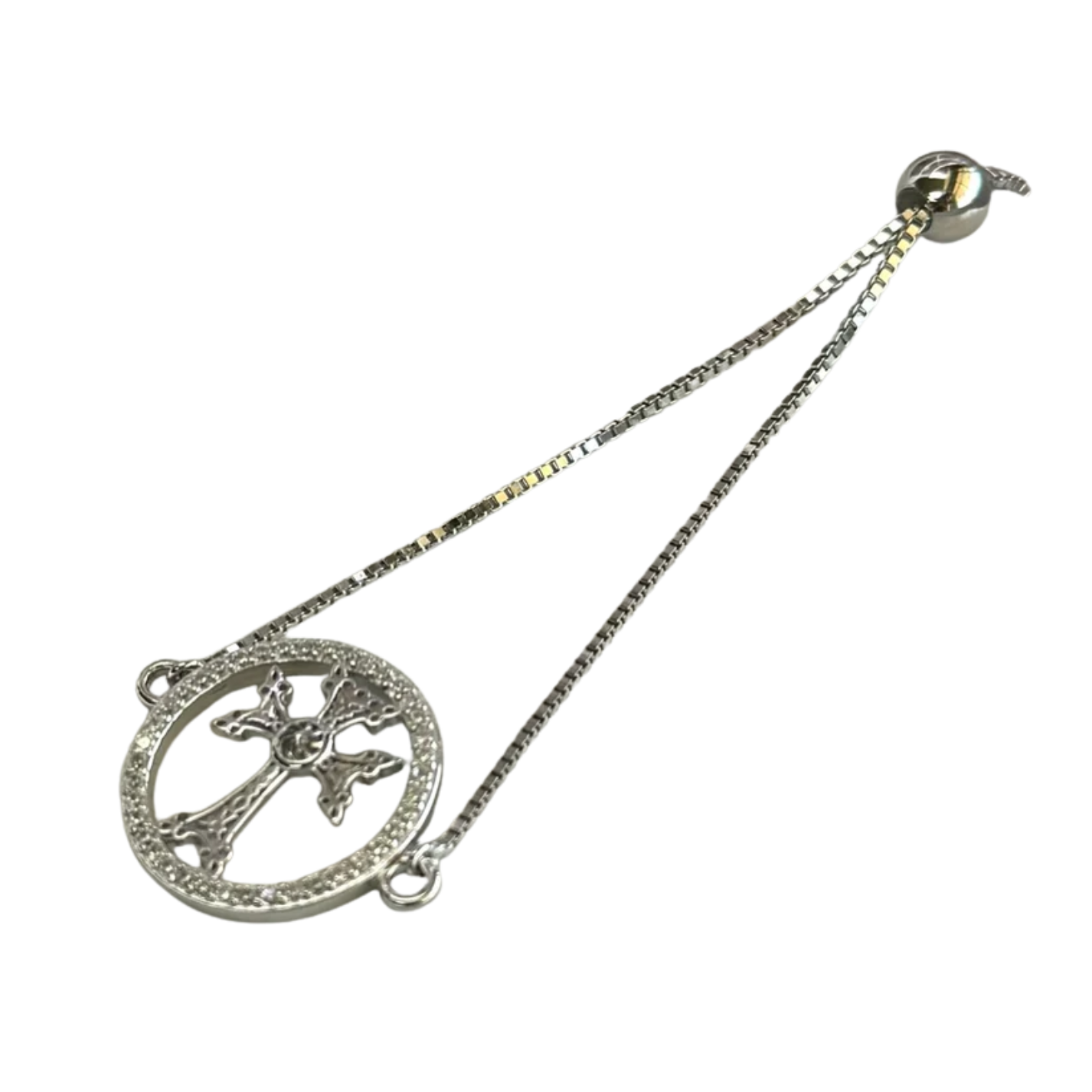 Cross Bracelet silver rope strap