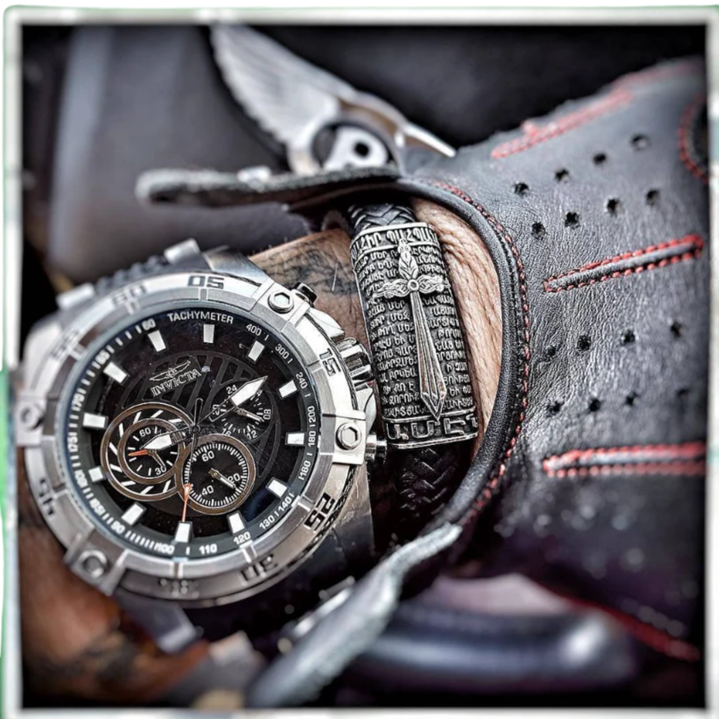 Bahir Bahbanir Vartan Cross magnet leather bracelet